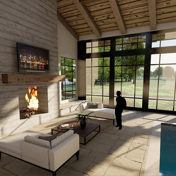 3d rendering home stone and masonry