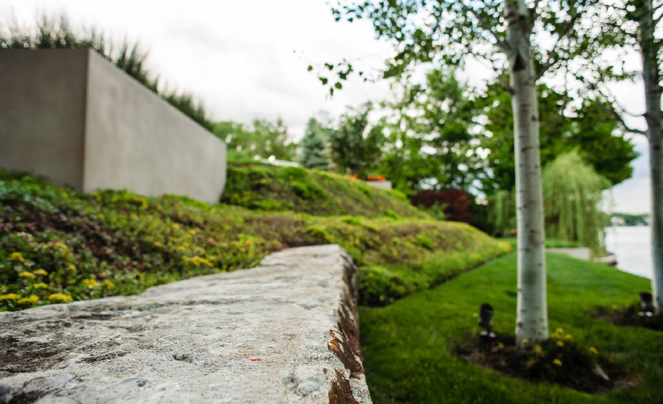 Landscaping stone and flowers by OEG