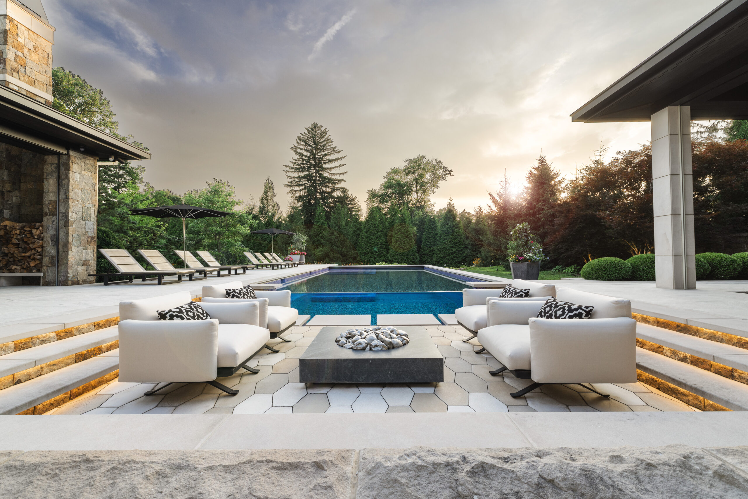 Urban Escape backyard pool and outdoor living space